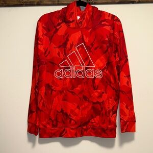 Adidas Bold Red Patterned Hoodie